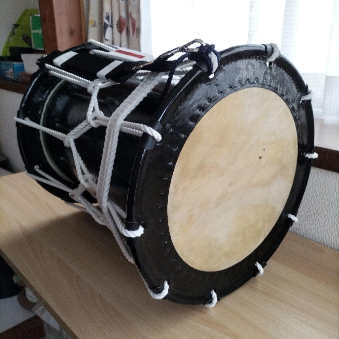 担ぎ太鼓　締太鼓　和太鼓 　天然皮革　ストラップ付き　中古品⑩