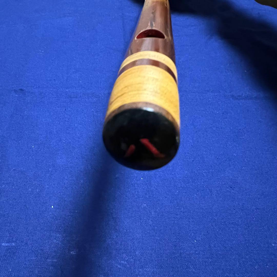 年末大特価　本煤竹（女竹）篠笛 笛師山田藍山 8本調子 唄用（ドレミ調）天地籐巻