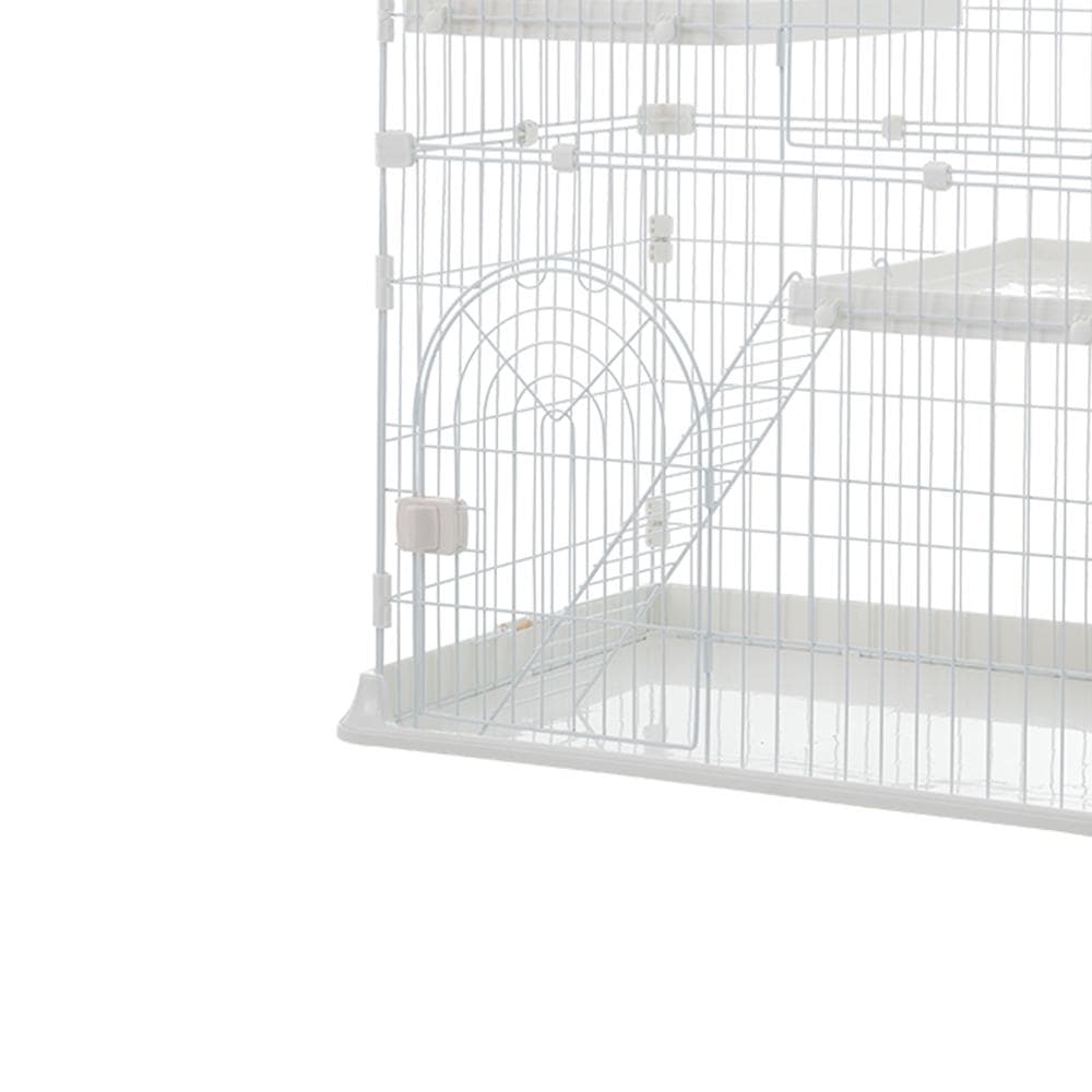 【ホワイト】猫ケージ キャットケージ 2段 猫ゲージ 多段 脱走防止ペットケージ