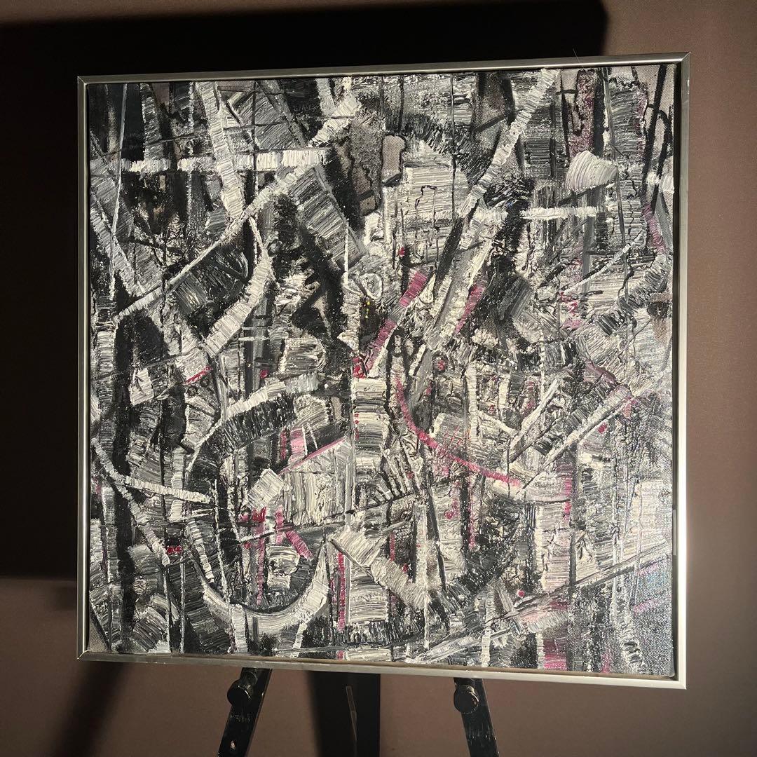 ★真作★ 旭日嘎(シゴラカ) 無題 油絵 貴重作品 フレーム付き 絵画 油彩画