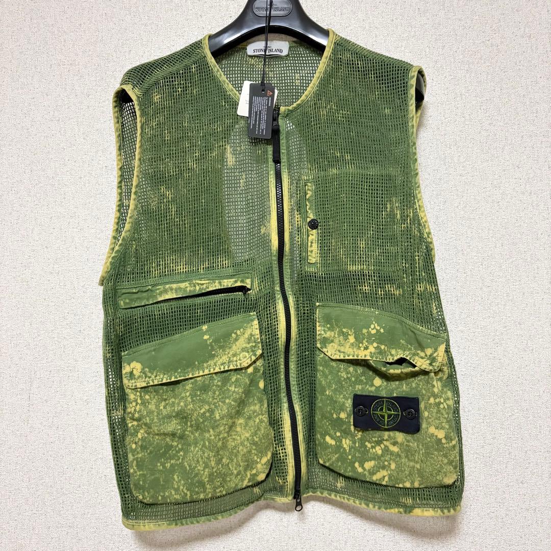 美品STONE  ハンティングベスト 実物　ミリタリーL ハンガー付
