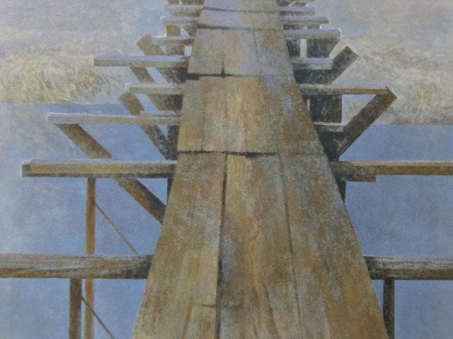 井上正与志、【板橋】、希少な額装用画集より、新品額装付