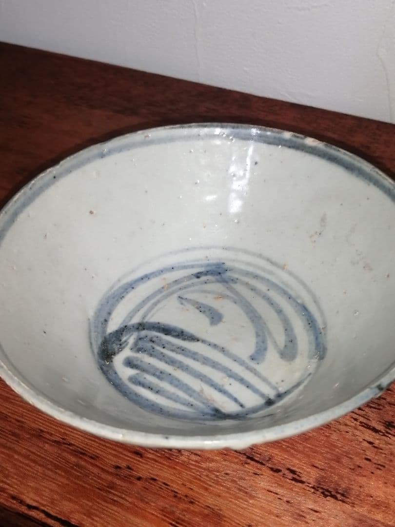 中国 元時代 元朝 泉州 徳化古窯 古染付 茶碗