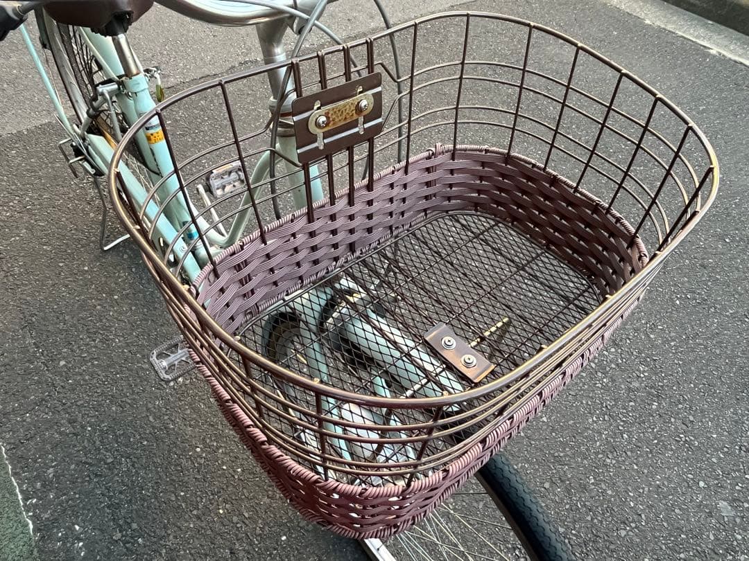 T*a様 中古LEDオートライト6段変速自転車★27インチ★大型カゴ★ミント※配