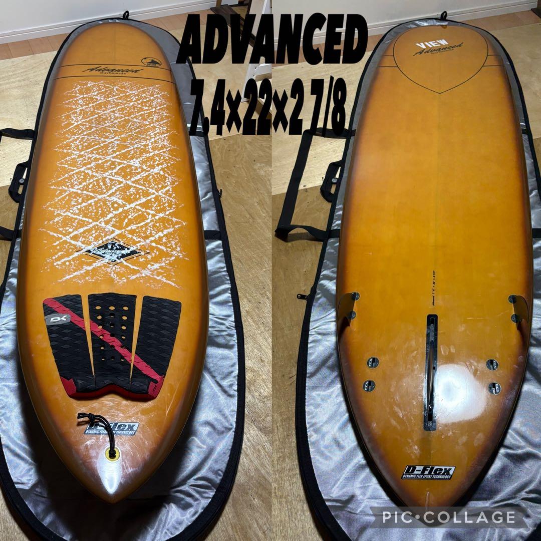 ADVANCED サーフボード 7.4 ロングボード サーフィン ミニロング
