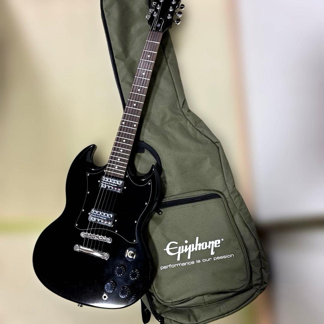Epiphone SGスタイル エレキギター ブラック　極美品　ケース付き