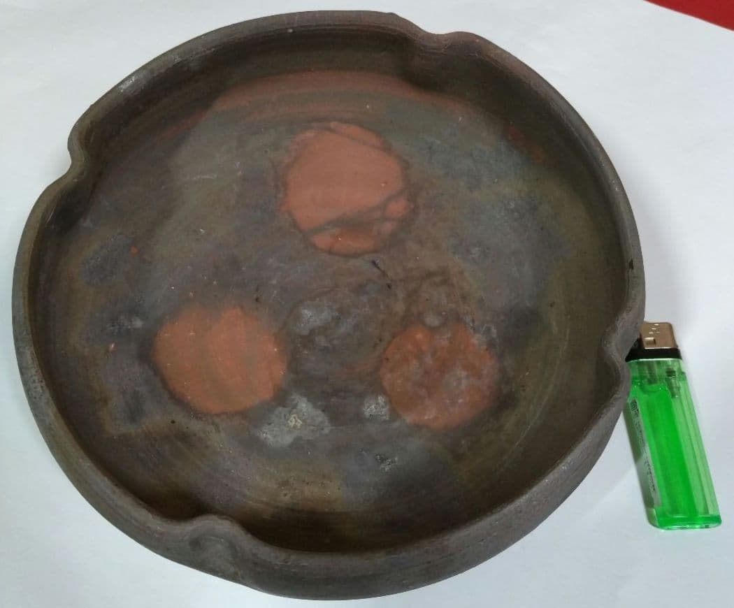 備前焼の大きな菓子器 西川政美 菓子皿 大鉢 箱無