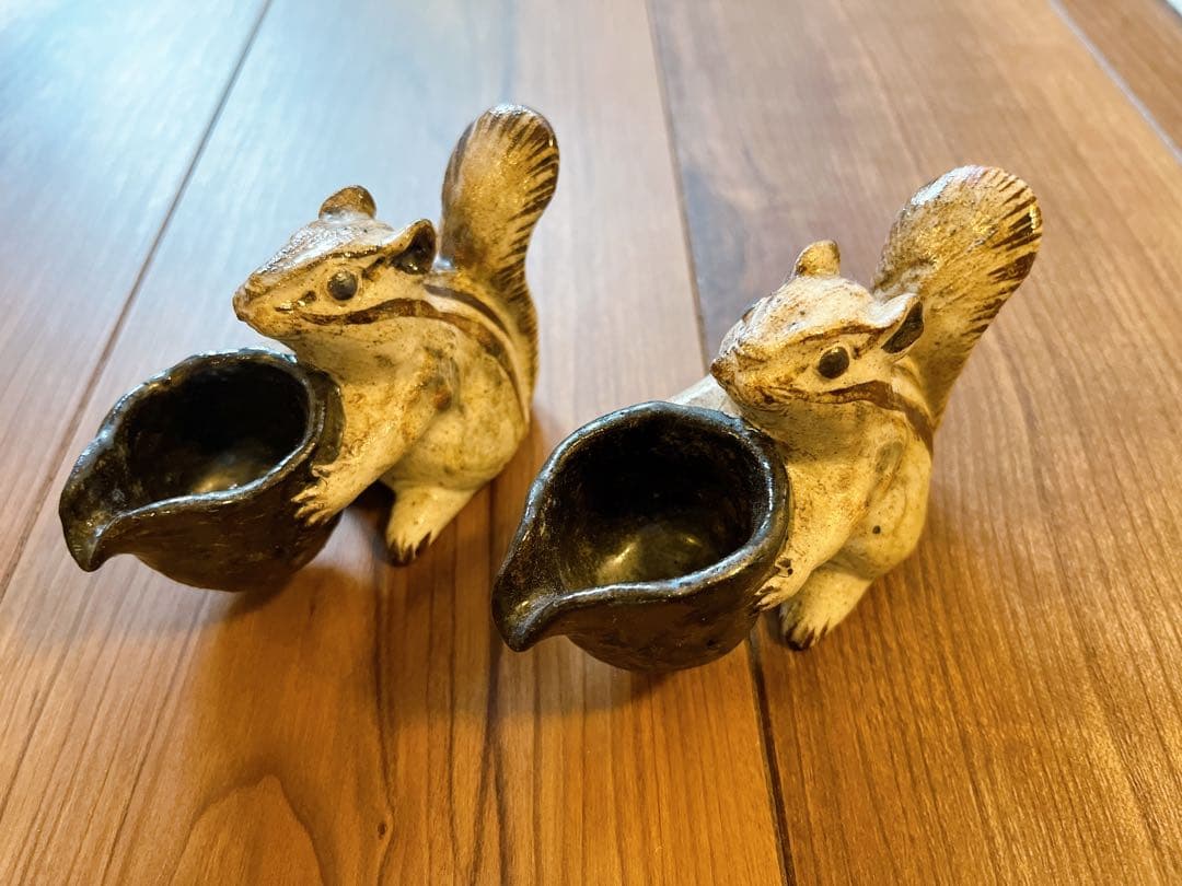 小杉窯　唐津焼　ど〜ぞのリス　ミルクピッチャー2つセット
