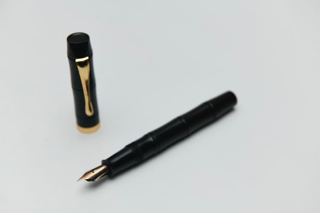 酒井栄助 万年筆造り六十年記念 手造万年筆 竹 万年筆 14K 筆記用具 14金