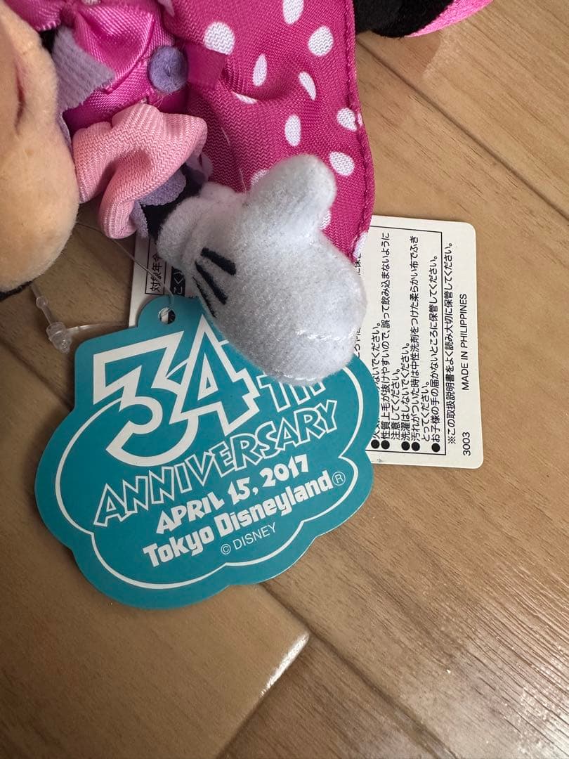 【新品タグ付き】ディズニーランド34周年　トゥーンタウン　ミッキーミニーぬいば