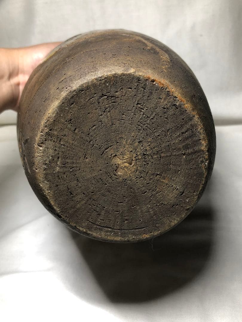 窯变大壺。花器。華道具。手造。戰前。名作家「北大路魯山人」。茶室美術。舊家藏出