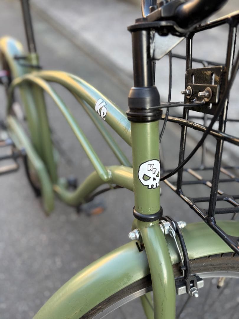 オリーブグリーン KBビーチクルーザー 自転車