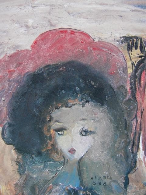 織田廣喜、【チェウルリー公園にて】、希少な画集画、新品高級額 額装付