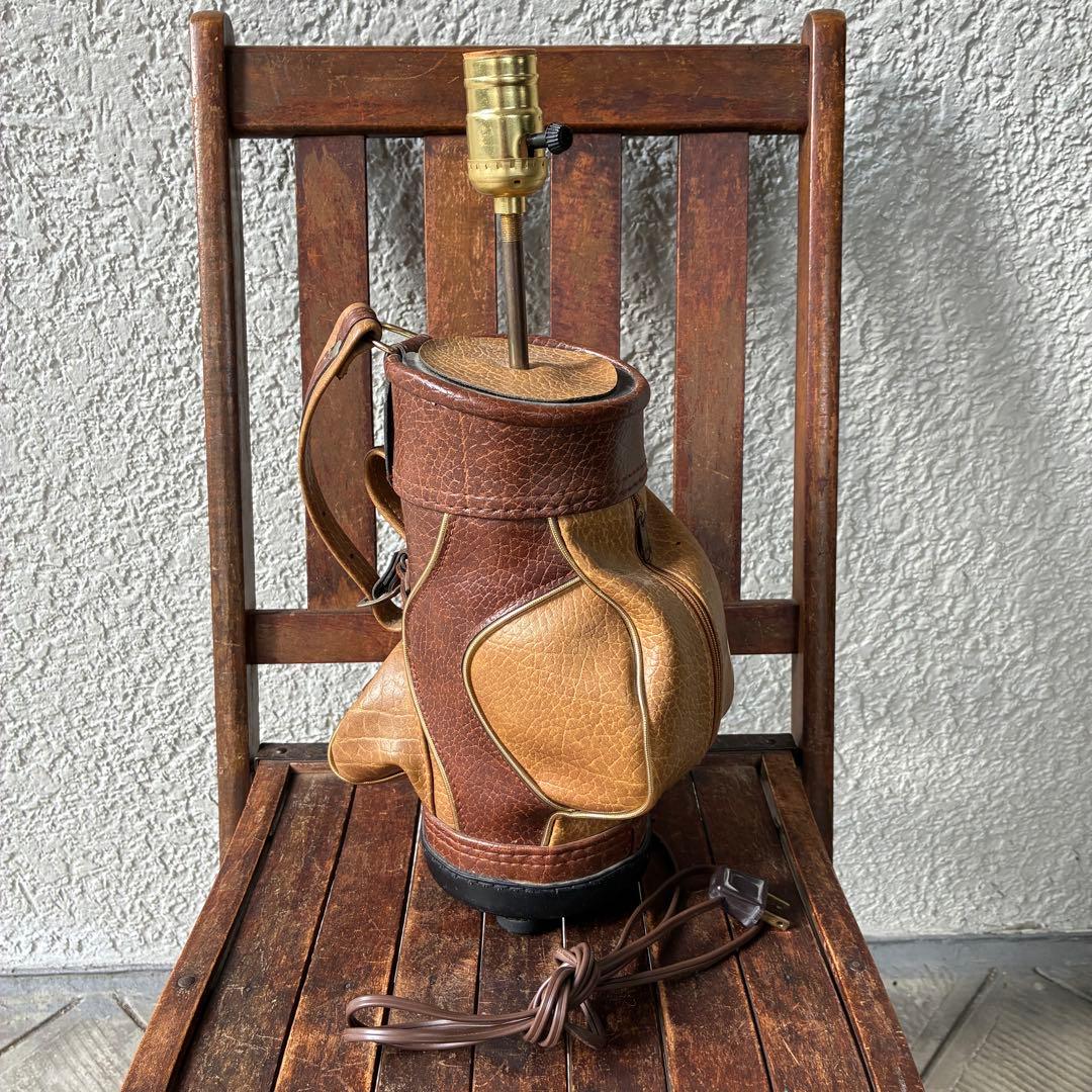 貴重レア！アメリカヴィンテージ　ゴルフバッグの卓上ランプ　GOLFインテリア照明