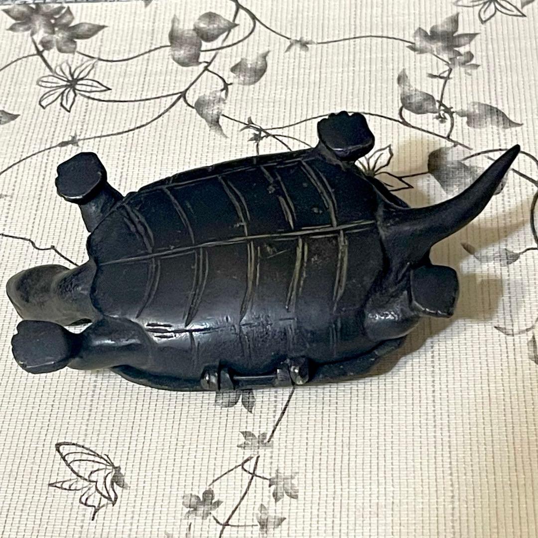 アンティーク　古銅製　亀の置物小亀5匹入り