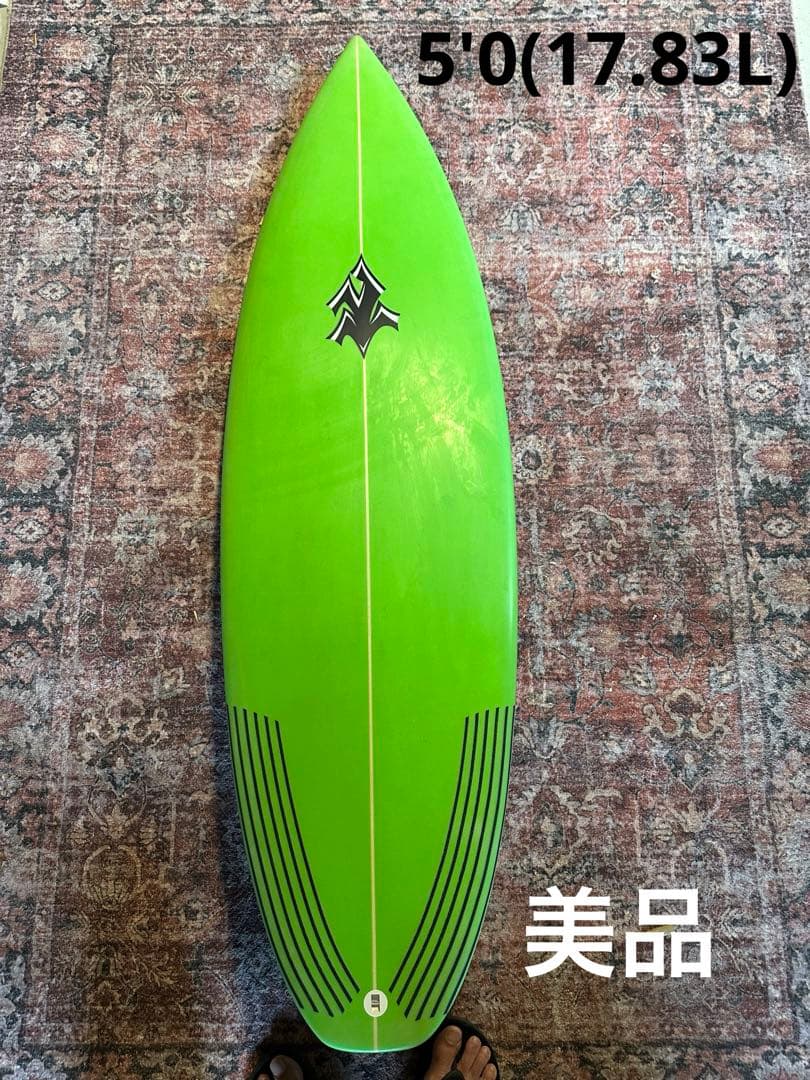 ロックダンス　キッズ用サーフボード5'0x17 1/4 x2'0 フィン付き