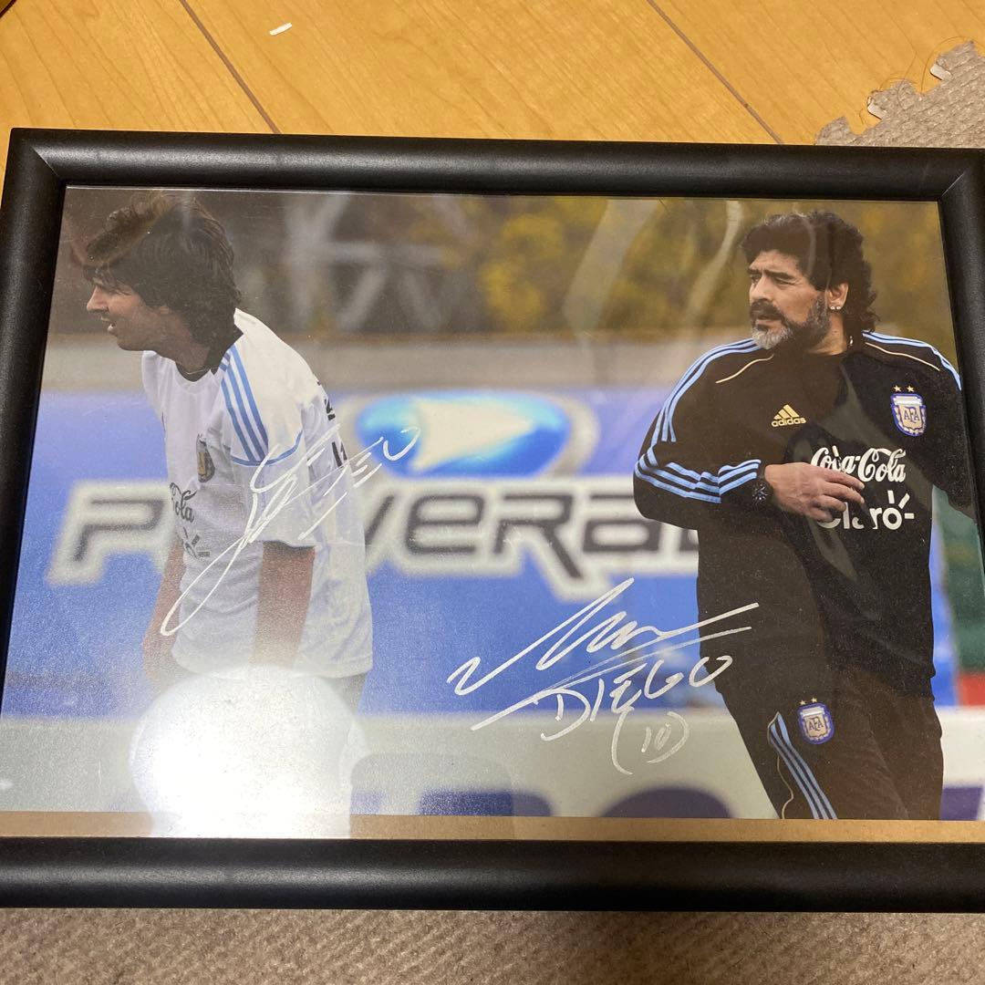 【証明書付き本物】メッシ&マラドーナ　直筆サイン