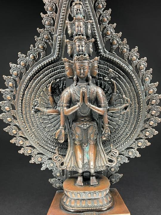 仏像 仏教美術 チベット密教 紫銅製十一面千手観音造像 特大