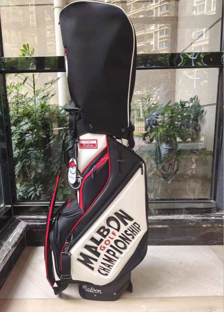 【即発送】 Malbon マルボン ゴルフ キャディバッグ スタンド式 ブラック