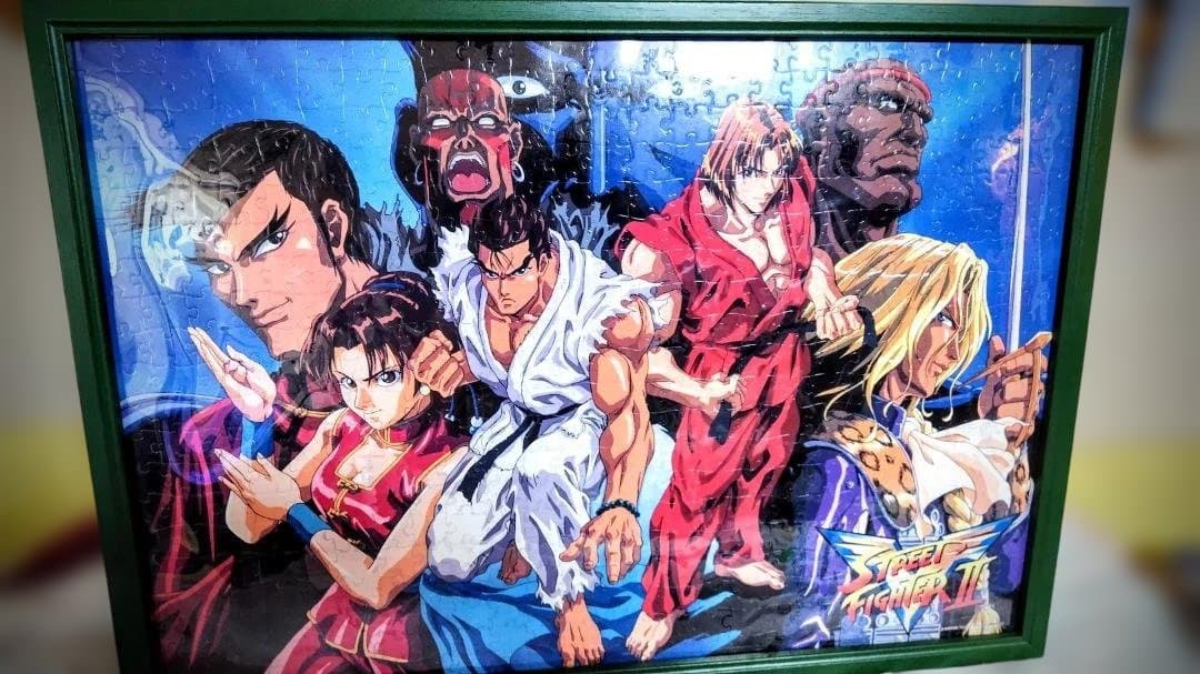 完成品特大 77×54.5cm額縁付ストリートファイターII 2ジグソーパズル