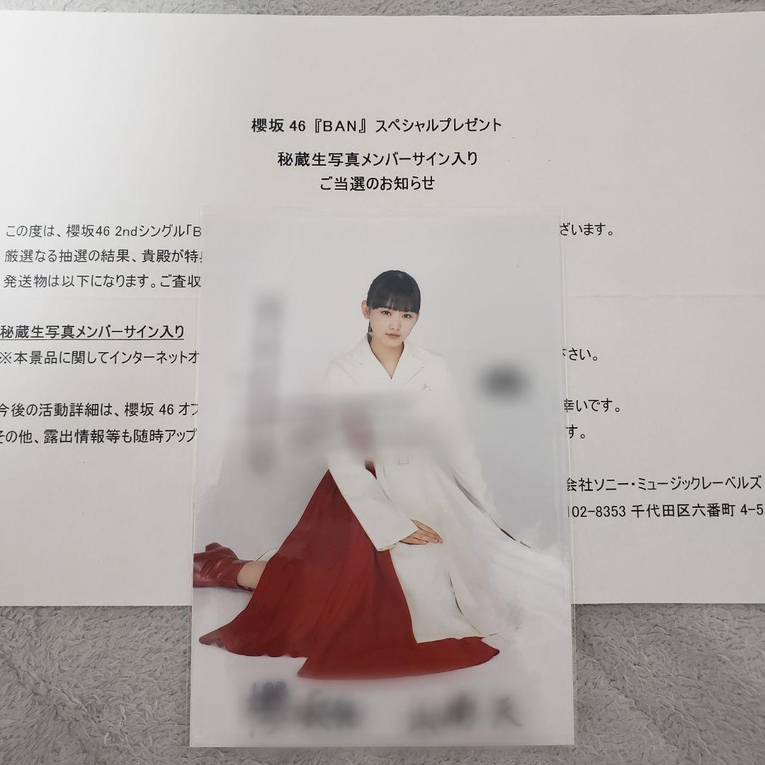 櫻坂46 山﨑天 秘蔵生写真 サイン入り BAN 直筆