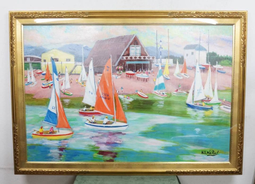 成井弘 「彩りの譜」 油彩画 　特大大作　80号　アクリル額装　二紀会名誉会員