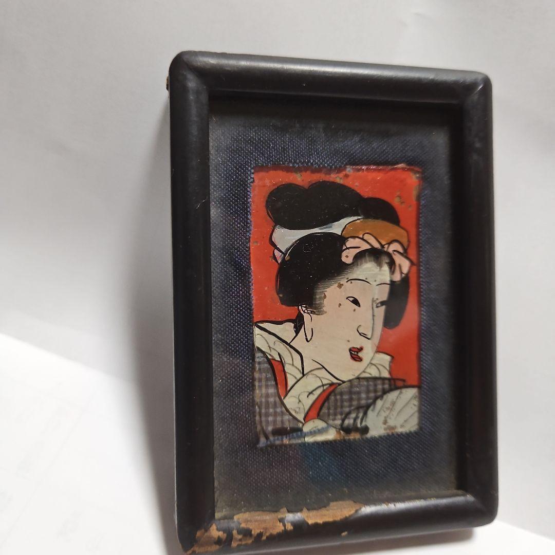 ミニ額入　ガラス絵　浮世絵