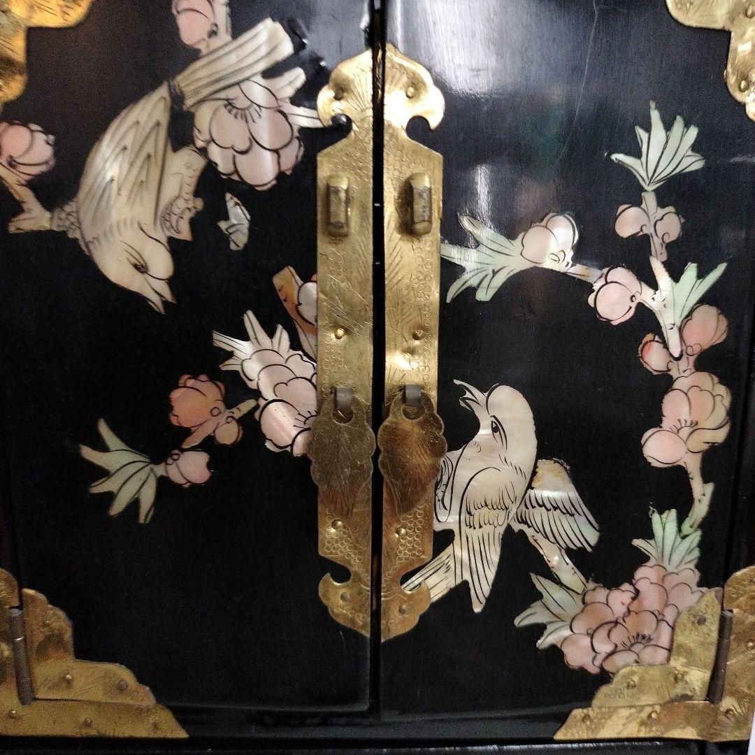 螺鈿花鳥模様の小箪笥　宝石入れ（エコメルカリ便限定）