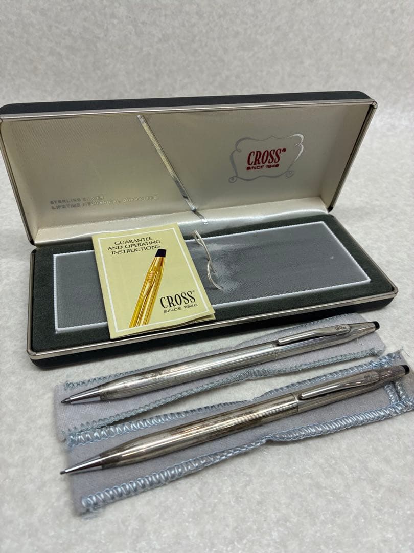 Cross クロス ボールペン＆シャーペン 銀製スターリングシルバー 2本セット