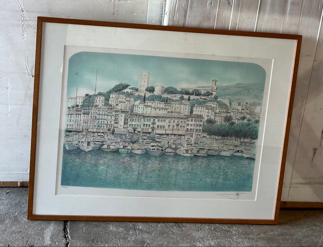 水彩画 海の風景絵画