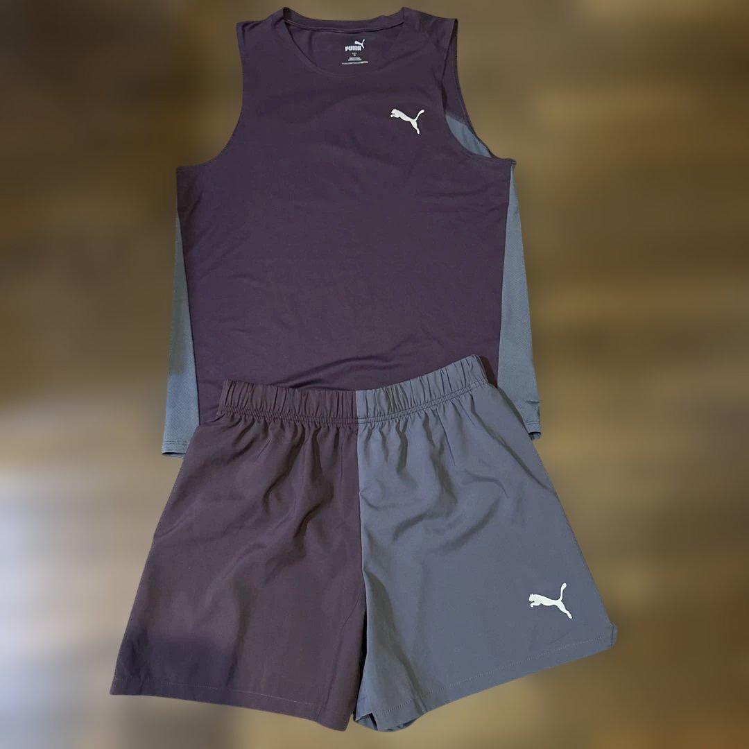 【上下M】 PUMA プーマ RF ランニングフリークス ノースリーブ パンツ