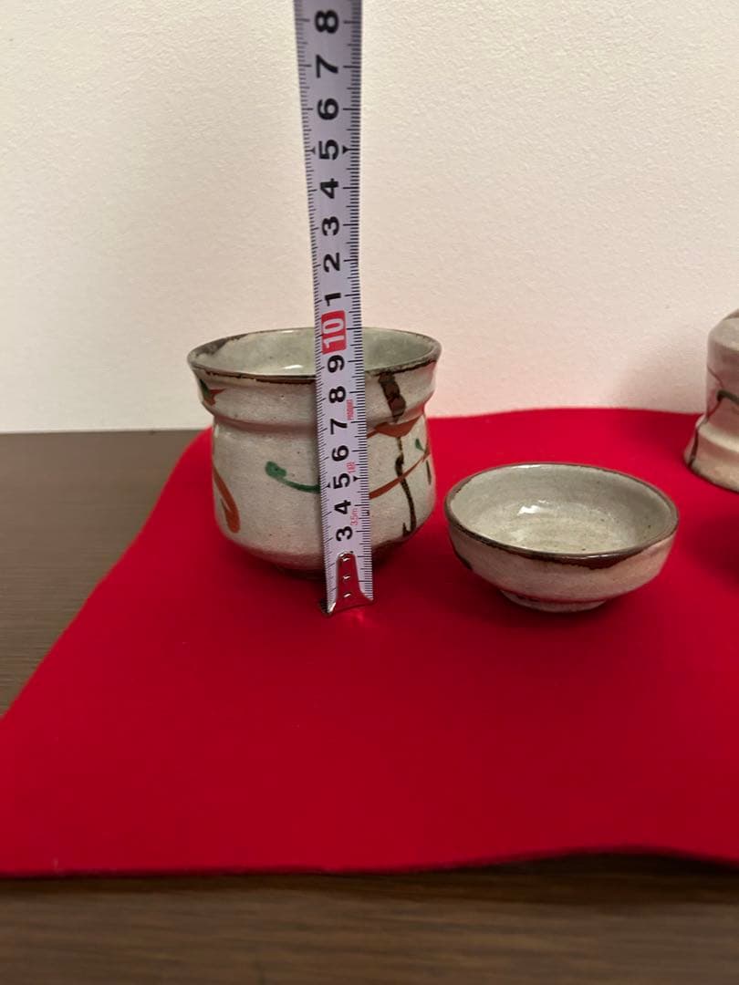 藤本能道作赤絵　吸い物椀　五客