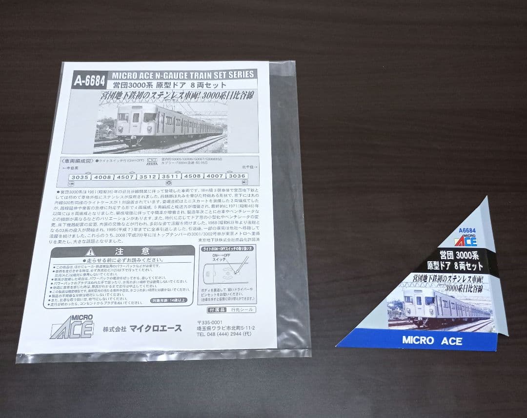 マイクロエース　営団3000系　原型ドア8両セット
