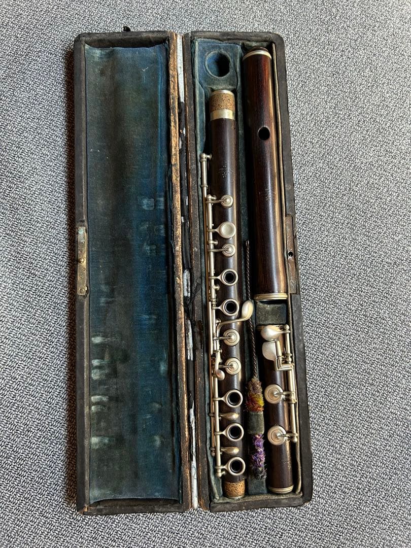 【19世紀オリジナル】円錐ベーム式木製フルート　19世紀末パリ製　コーカスウッド