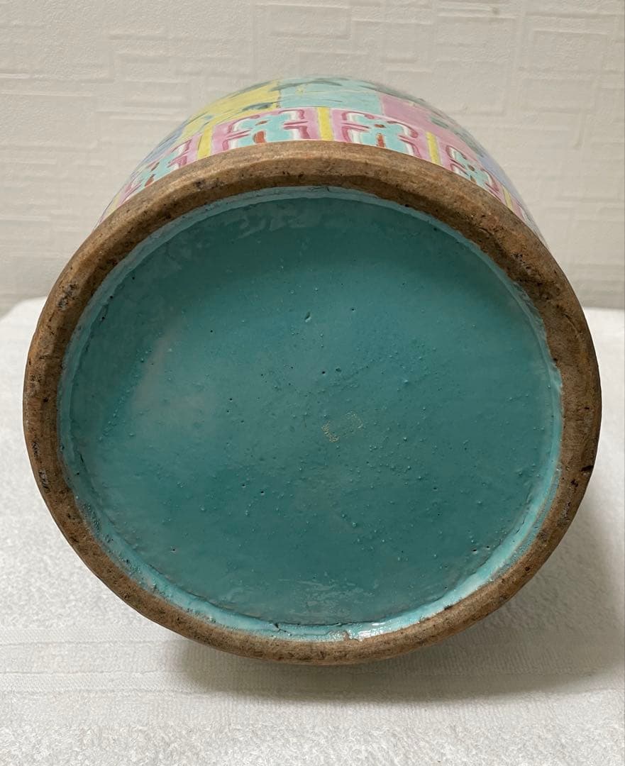 中国 旧家蔵出し 清時代 粉彩 双耳 牡丹花卉紋瓶骨董品。