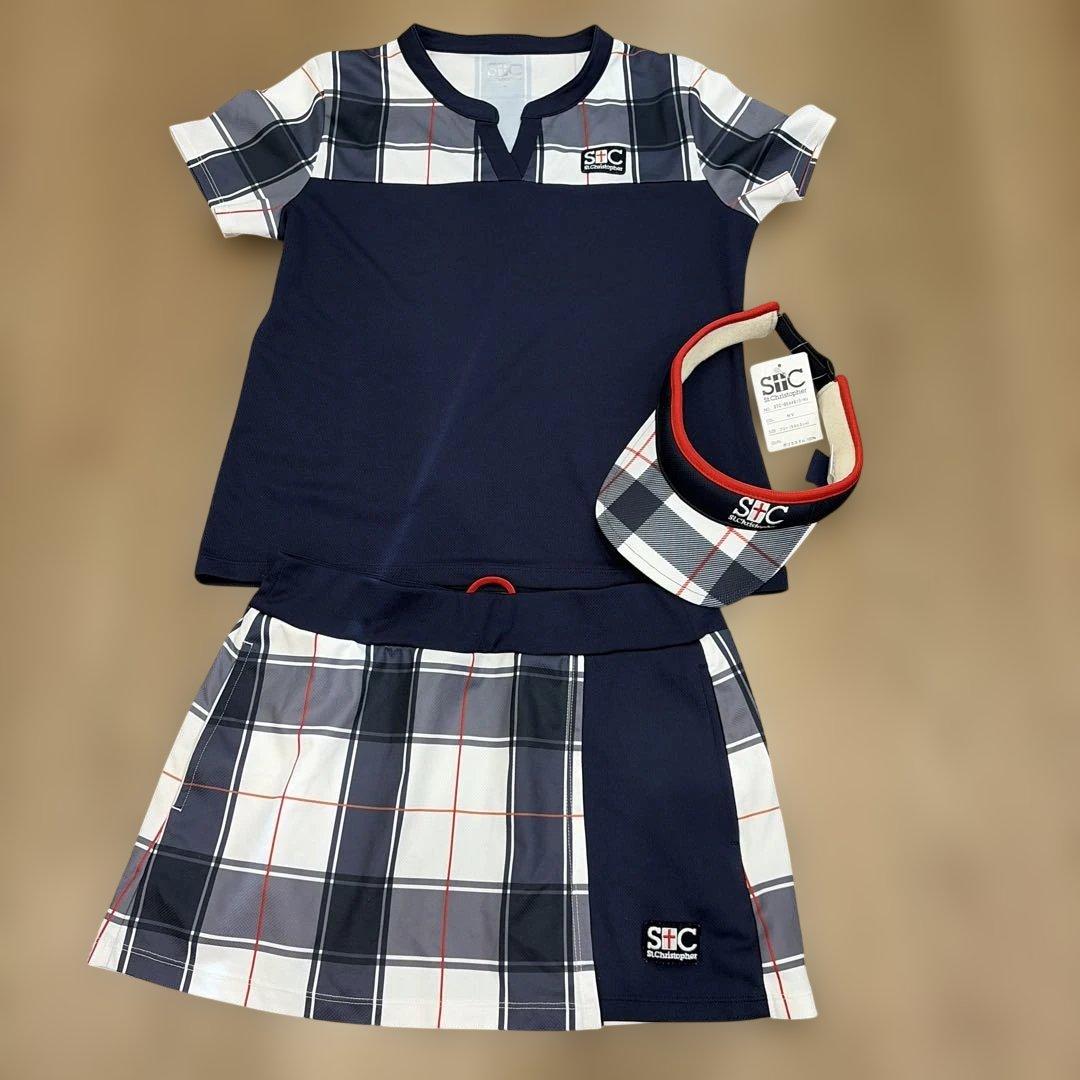 セントクリストファー　テニスウェア セットアップ　L スコートサンバイザー