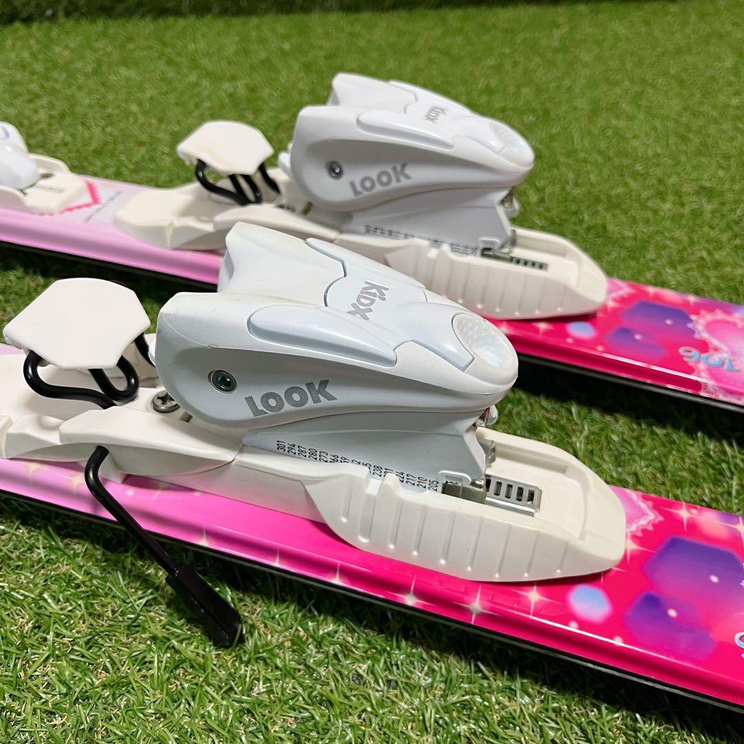 Hart かわいいピンク 女の子 ジュニア106cm スキー板ビンディングセット