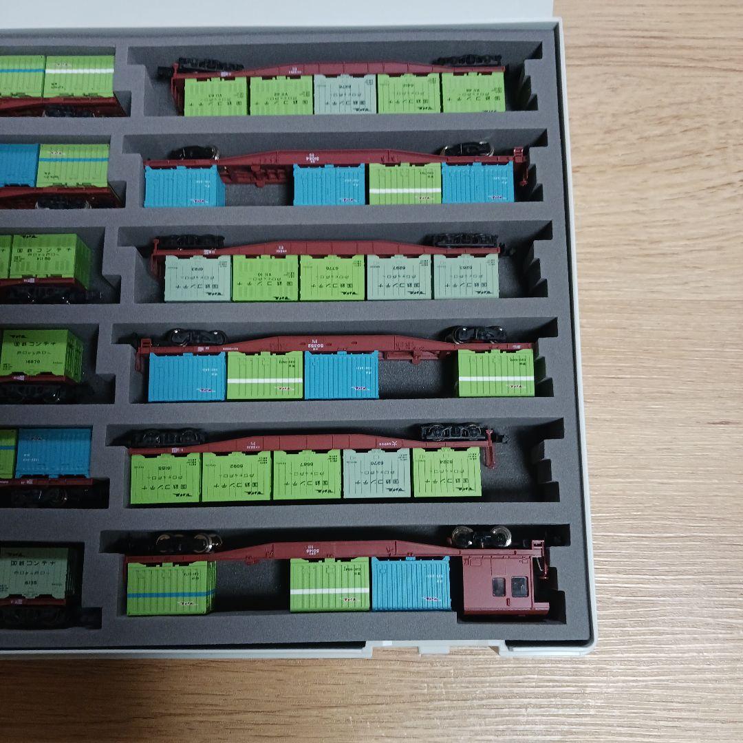 貨物列車　国鉄　JNR　鉄道コンテナ　12両セット　テールランプ点灯　コキ