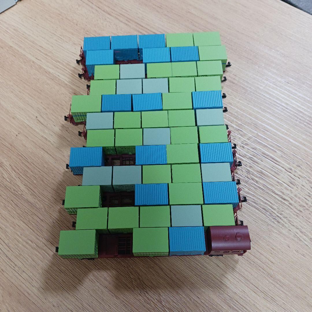 貨物列車　国鉄　JNR　鉄道コンテナ　12両セット　テールランプ点灯　コキ