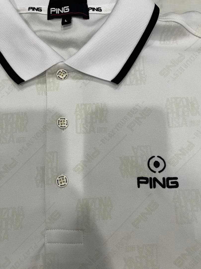 PING APPAREL ゴルフ メンズ バイアスロゴジャカード半袖ポロシャツ
