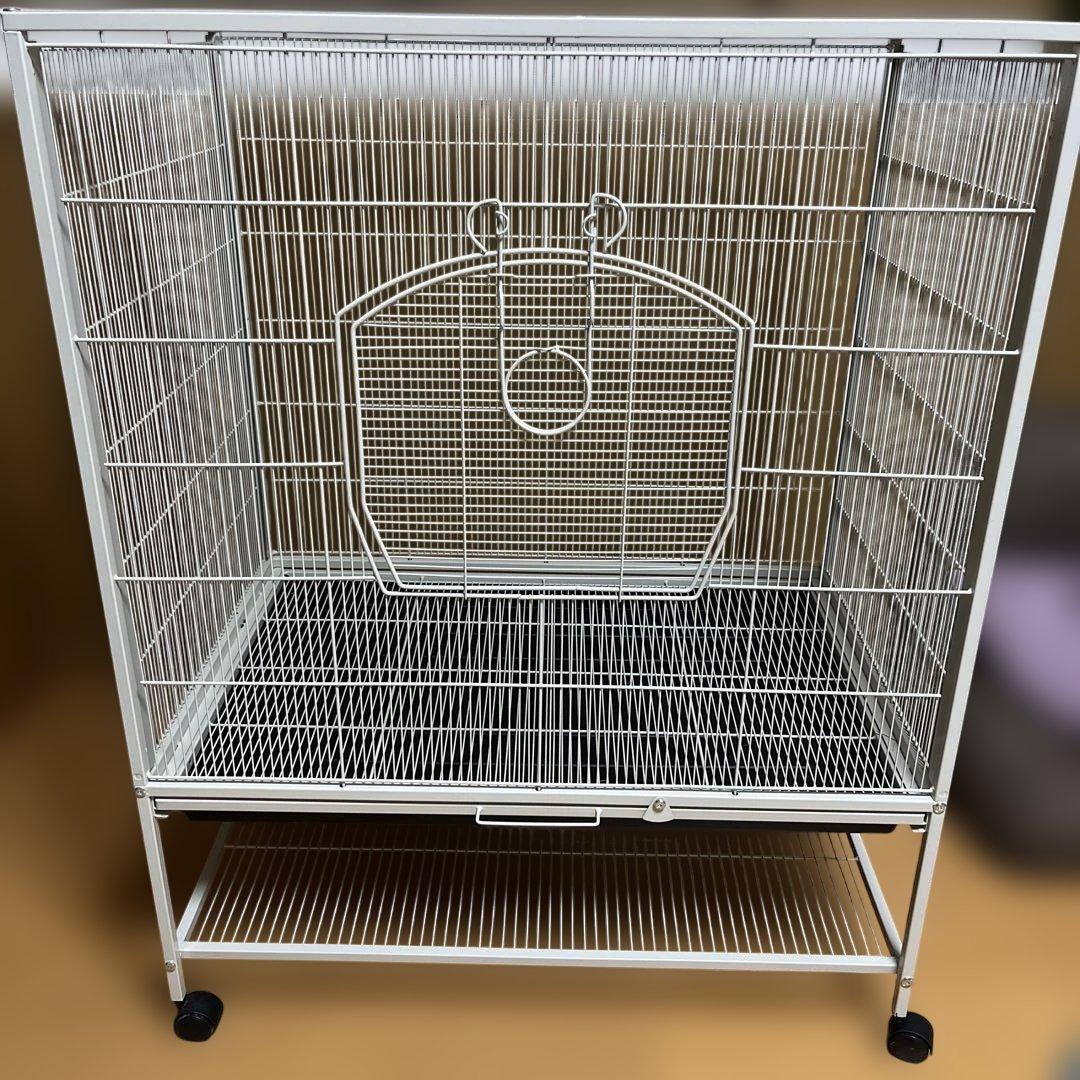 小動物用大型金属製ケージ ホワイト　チンチラ　デグーなど
