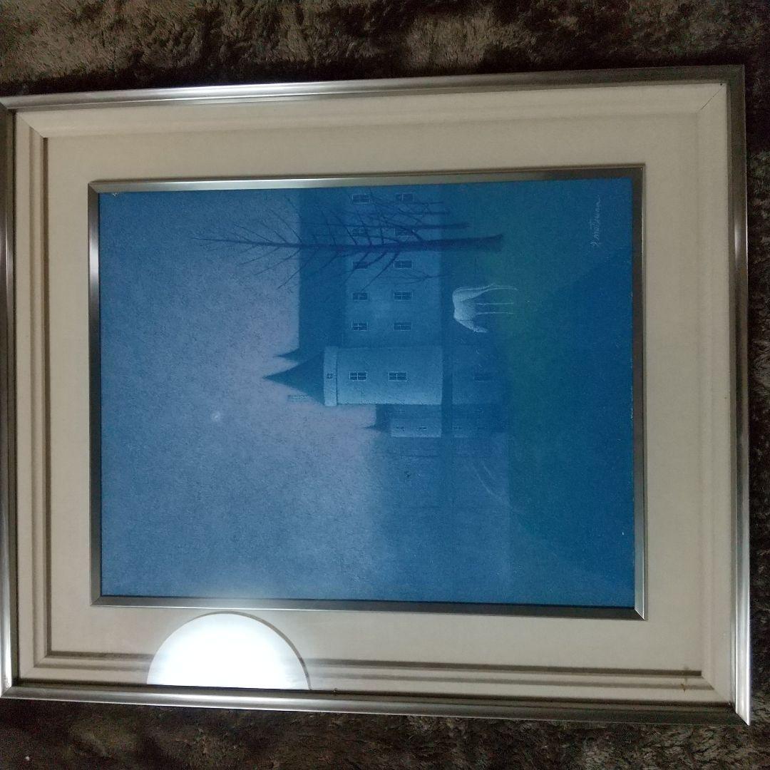 絵画 松浦敬文 水辺の城 F6号 油彩画 油絵 風景画 開運 風水画