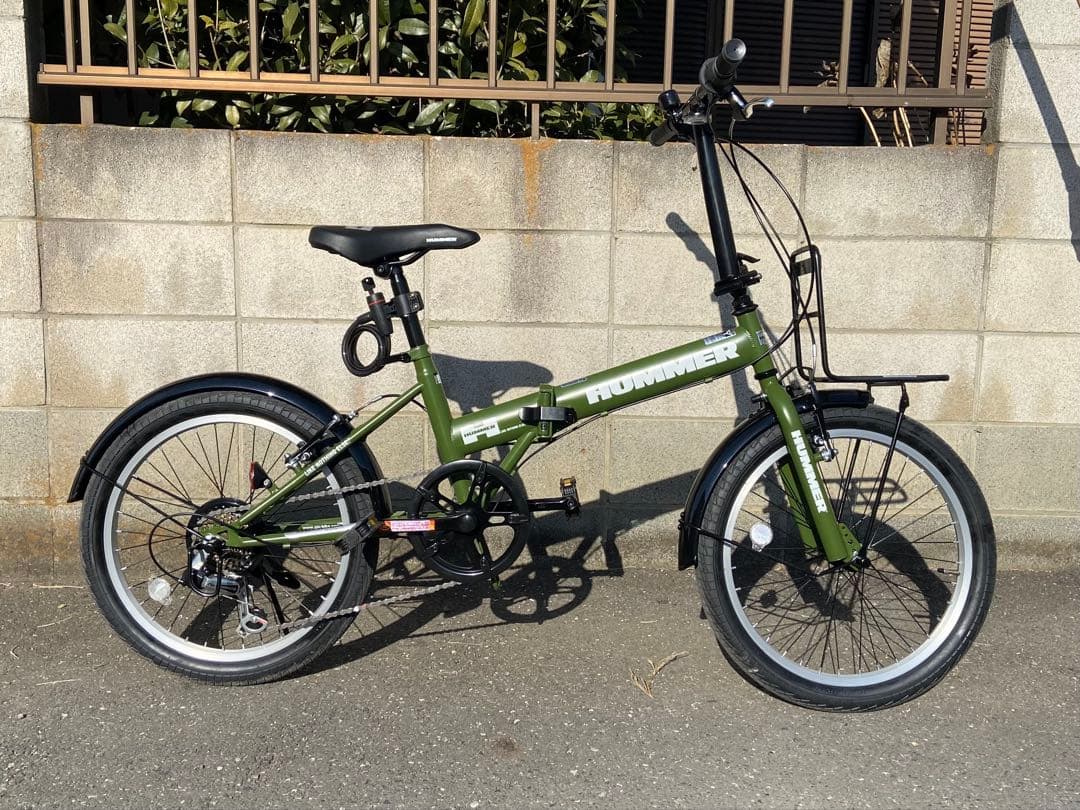 ハマー HUMMER 折りたたみ自転車　２０インチ６段ギア