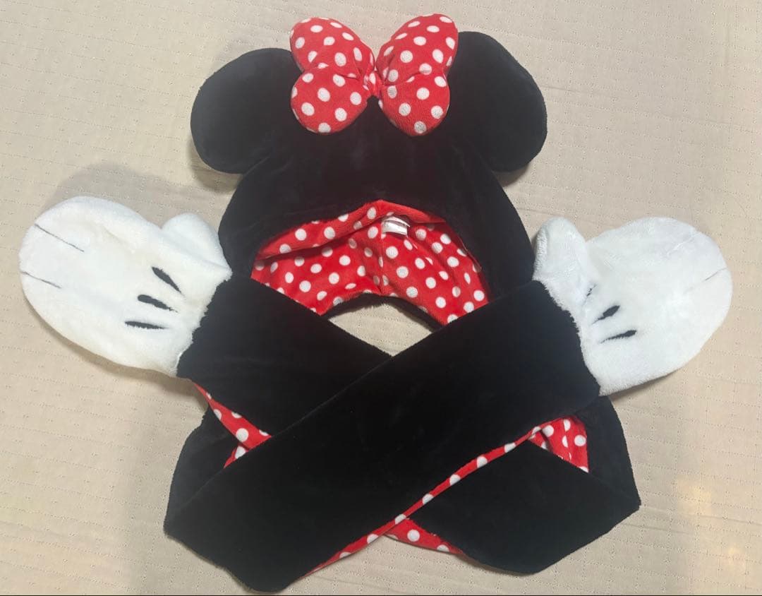 ディズニー　ミニー　マフラーキャップ