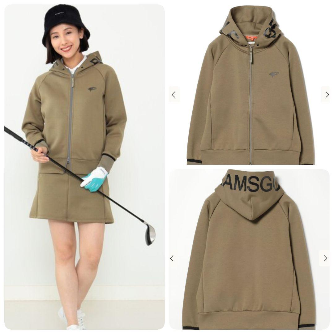 【ビームスゴルフ】オレンジレーベル フードロゴパーカー ストレッチ ダブルジップ