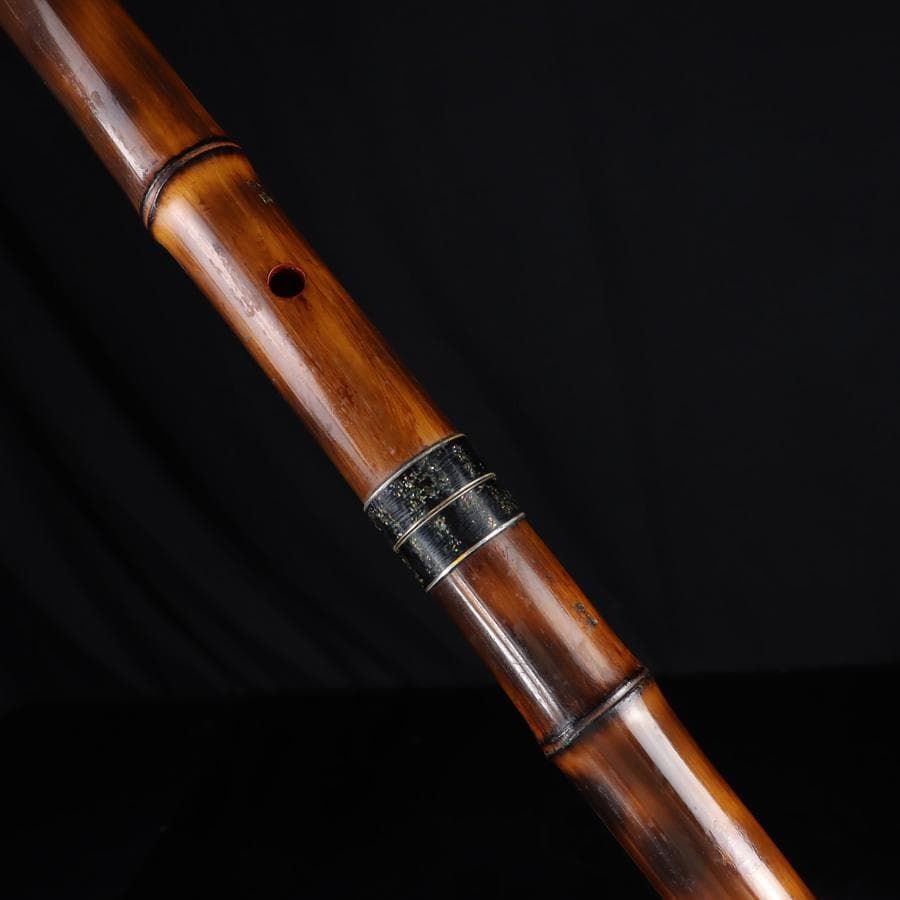 専用Y3279-6 琴古流 尺八 隆風 銀三線 螺鈿細工 全長69.5㎝ 　EE