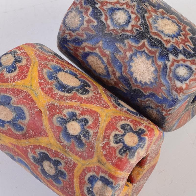 中国　古代ガラス　翡翠瑪瑙など　とんぼ玉　10点まとめて　M　R9227