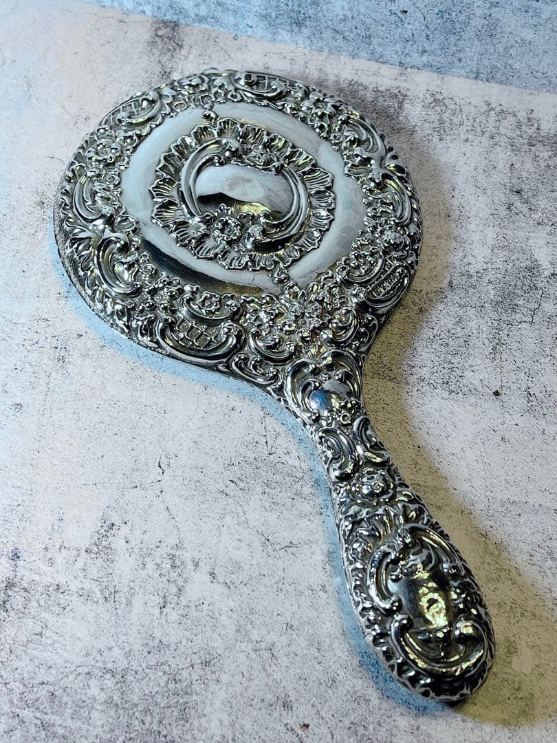 英国製　アンティーク　手鏡　ミラー　イギリス　antique silver