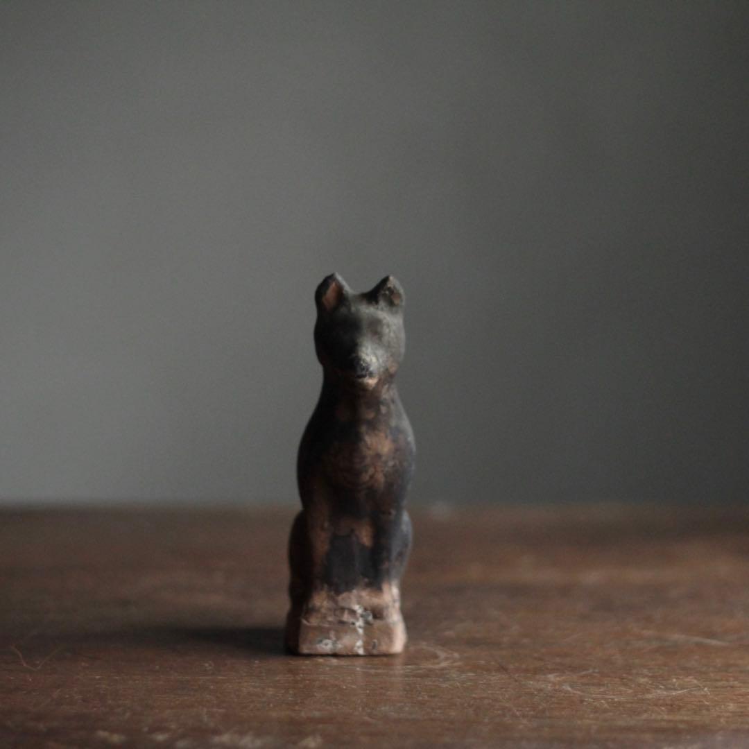 土人形 お稲荷さん 割れ補修 郷土人形 古美術 古道具 アンティーク オブジェ