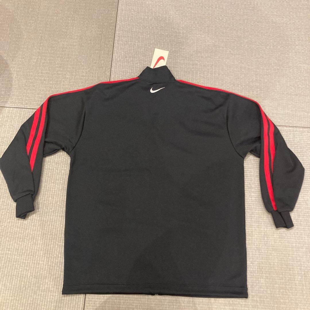 90s NIKE ナイキ 刺繍ロゴ アームライン トラックジャケット L 黒